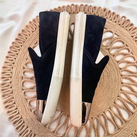 Miu Miu Black Suede Metal Cap Toe Slip On Sneakers Size 36 - Picture 5 of 10